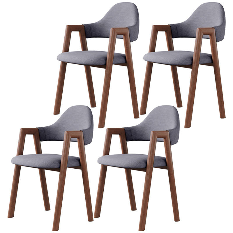 Contemporary Brown Kitchen Dining Arm Chair Wood Opening Back Dining Arm Chair Grey 4 Piece Set Clearhalo ' kitchen&dining_furn' 'Dining Chairs' 'Dining Tables & Seating' 'dining_chair' 'furn' 'furn_dining_chair' 'Furniture' 'furniture_dining_chair' 'Kitchen & Dining Furniture' 'kitchen' 3573995