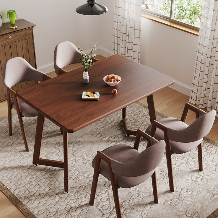 Contemporary Brown Kitchen Dining Arm Chair Wood Opening Back Dining Arm Chair Clearhalo ' kitchen&dining_furn' 'Dining Chairs' 'Dining Tables & Seating' 'dining_chair' 'furn' 'furn_dining_chair' 'Furniture' 'furniture_dining_chair' 'Kitchen & Dining Furniture' 'kitchen' 3573996