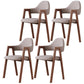 Contemporary Brown Kitchen Dining Arm Chair Wood Opening Back Dining Arm Chair Coffee 4 Piece Set Clearhalo ' kitchen&dining_furn' 'Dining Chairs' 'Dining Tables & Seating' 'dining_chair' 'furn' 'furn_dining_chair' 'Furniture' 'furniture_dining_chair' 'Kitchen & Dining Furniture' 'kitchen' 3574000