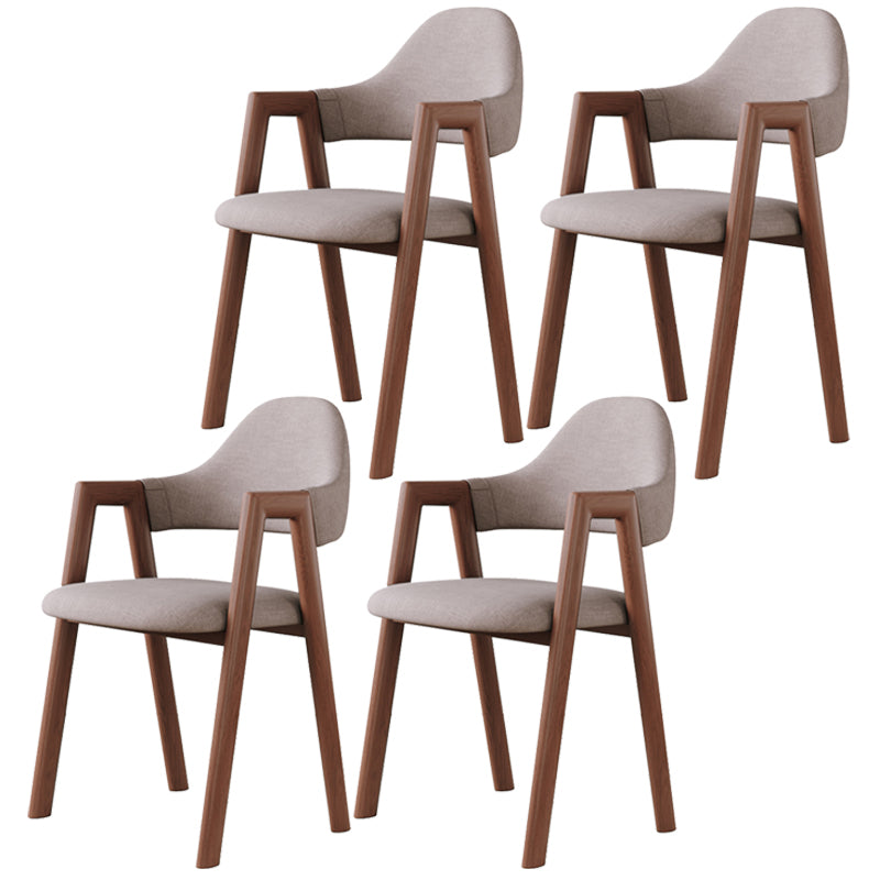 Contemporary Brown Kitchen Dining Arm Chair Wood Opening Back Dining Arm Chair Coffee 4 Piece Set Clearhalo ' kitchen&dining_furn' 'Dining Chairs' 'Dining Tables & Seating' 'dining_chair' 'furn' 'furn_dining_chair' 'Furniture' 'furniture_dining_chair' 'Kitchen & Dining Furniture' 'kitchen' 3574000