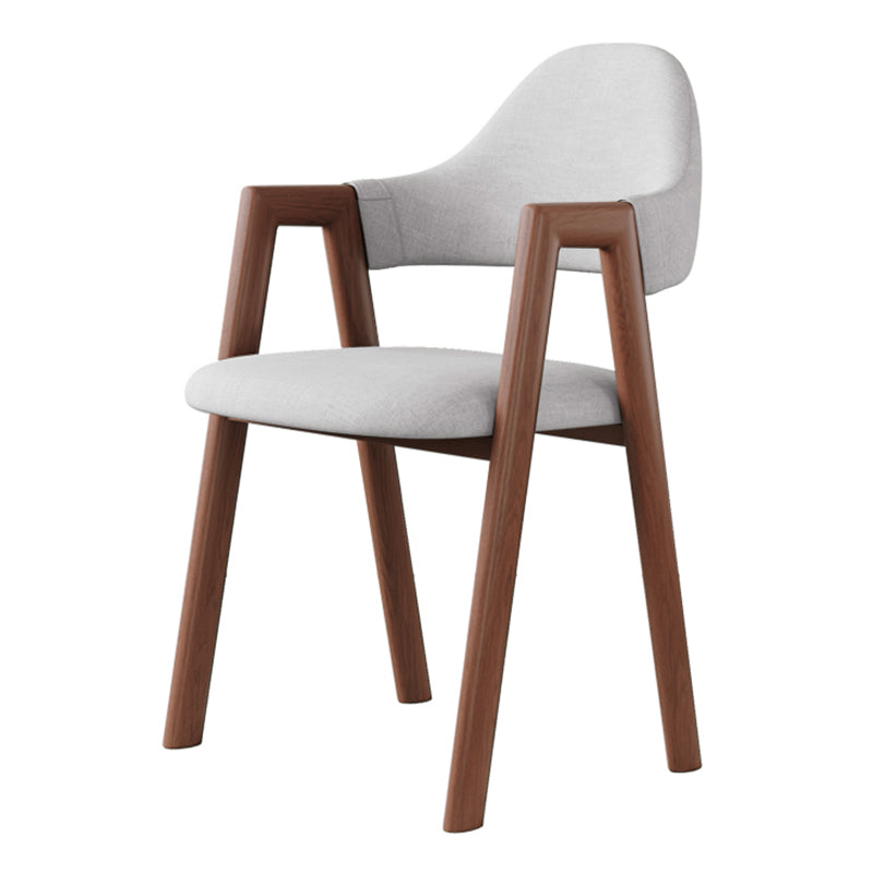 Contemporary Brown Kitchen Dining Arm Chair Wood Opening Back Dining Arm Chair Khaki 1 Piece Clearhalo ' kitchen&dining_furn' 'Dining Chairs' 'Dining Tables & Seating' 'dining_chair' 'furn' 'furn_dining_chair' 'Furniture' 'furniture_dining_chair' 'Kitchen & Dining Furniture' 'kitchen' 3574001