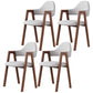 Contemporary Brown Kitchen Dining Arm Chair Wood Opening Back Dining Arm Chair Khaki 4 Piece Set Clearhalo ' kitchen&dining_furn' 'Dining Chairs' 'Dining Tables & Seating' 'dining_chair' 'furn' 'furn_dining_chair' 'Furniture' 'furniture_dining_chair' 'Kitchen & Dining Furniture' 'kitchen' 3574003