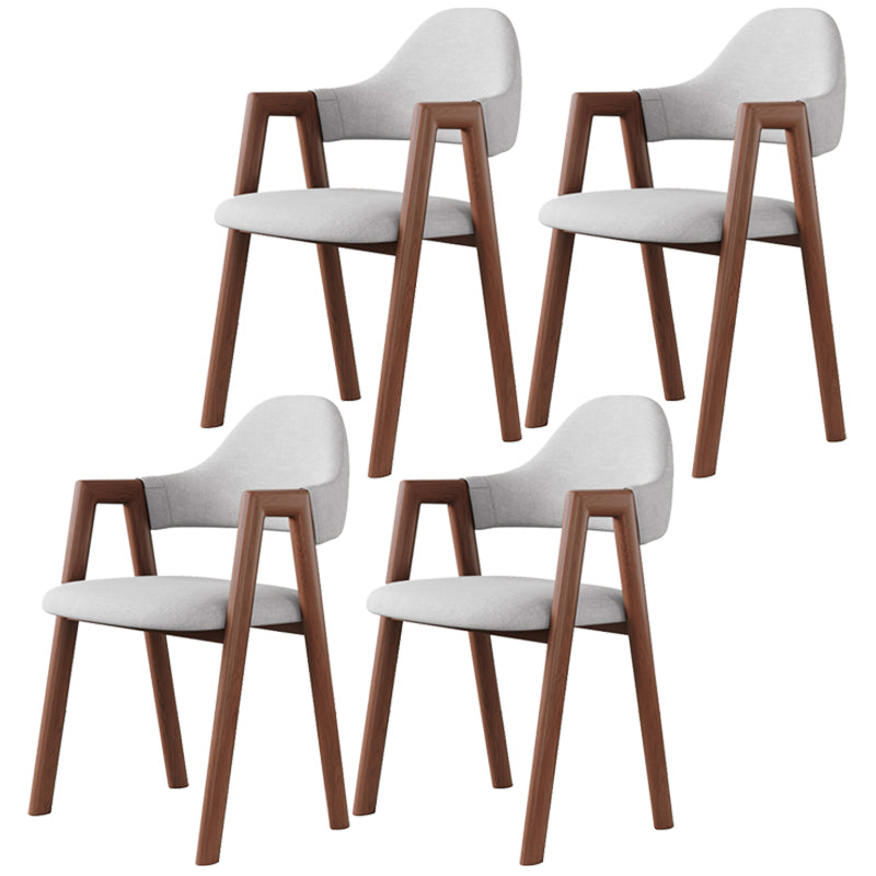 Contemporary Brown Kitchen Dining Arm Chair Wood Opening Back Dining Arm Chair Khaki 4 Piece Set Clearhalo ' kitchen&dining_furn' 'Dining Chairs' 'Dining Tables & Seating' 'dining_chair' 'furn' 'furn_dining_chair' 'Furniture' 'furniture_dining_chair' 'Kitchen & Dining Furniture' 'kitchen' 3574003