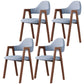 Contemporary Brown Kitchen Dining Arm Chair Wood Opening Back Dining Arm Chair Blue 4 Piece Set Clearhalo ' kitchen&dining_furn' 'Dining Chairs' 'Dining Tables & Seating' 'dining_chair' 'furn' 'furn_dining_chair' 'Furniture' 'furniture_dining_chair' 'Kitchen & Dining Furniture' 'kitchen' 3574006