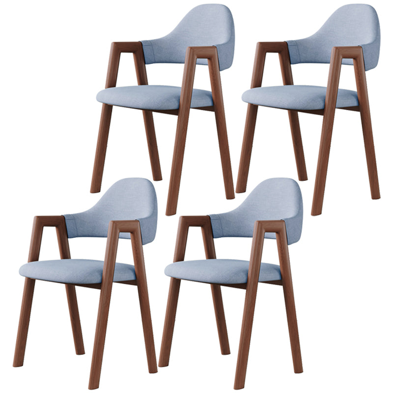 Contemporary Brown Kitchen Dining Arm Chair Wood Opening Back Dining Arm Chair Blue 4 Piece Set Clearhalo ' kitchen&dining_furn' 'Dining Chairs' 'Dining Tables & Seating' 'dining_chair' 'furn' 'furn_dining_chair' 'Furniture' 'furniture_dining_chair' 'Kitchen & Dining Furniture' 'kitchen' 3574006