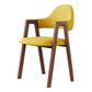 Contemporary Brown Kitchen Dining Arm Chair Wood Opening Back Dining Arm Chair Yellow 1 Piece Clearhalo ' kitchen&dining_furn' 'Dining Chairs' 'Dining Tables & Seating' 'dining_chair' 'furn' 'furn_dining_chair' 'Furniture' 'furniture_dining_chair' 'Kitchen & Dining Furniture' 'kitchen' 3574007