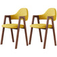 Contemporary Brown Kitchen Dining Arm Chair Wood Opening Back Dining Arm Chair Yellow 2 Piece Set Clearhalo ' kitchen&dining_furn' 'Dining Chairs' 'Dining Tables & Seating' 'dining_chair' 'furn' 'furn_dining_chair' 'Furniture' 'furniture_dining_chair' 'Kitchen & Dining Furniture' 'kitchen' 3574008