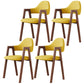 Contemporary Brown Kitchen Dining Arm Chair Wood Opening Back Dining Arm Chair Yellow 4 Piece Set Clearhalo ' kitchen&dining_furn' 'Dining Chairs' 'Dining Tables & Seating' 'dining_chair' 'furn' 'furn_dining_chair' 'Furniture' 'furniture_dining_chair' 'Kitchen & Dining Furniture' 'kitchen' 3574009