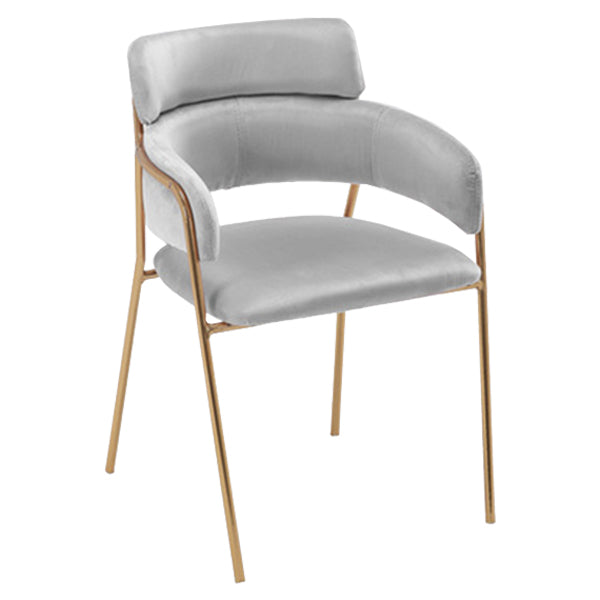 Glam Style Metal Kitchen Dining Room Chair Open Back Side Copper Chairs Light Gray 1 Piece Clearhalo ' kitchen&dining_furn' 'Dining Chairs' 'Dining Tables & Seating' 'dining_chair' 'furn' 'furn_dining_chair' 'Furniture' 'furniture_dining_chair' 'Kitchen & Dining Furniture' 'kitchen' 3574016