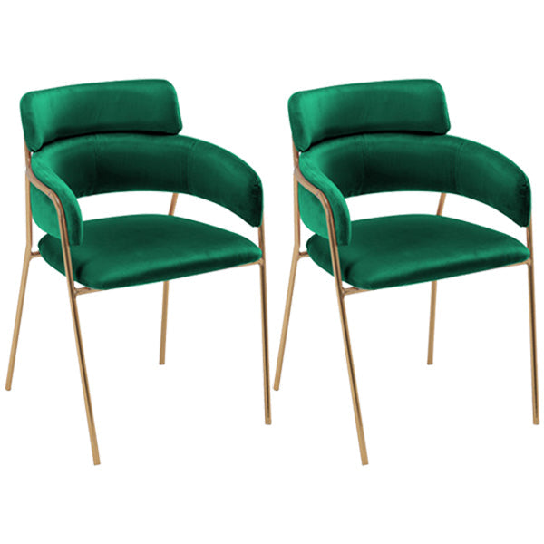 Glam Style Metal Kitchen Dining Room Chair Open Back Side Copper Chairs Blackish Green 2 Piece Set Clearhalo ' kitchen&dining_furn' 'Dining Chairs' 'Dining Tables & Seating' 'dining_chair' 'furn' 'furn_dining_chair' 'Furniture' 'furniture_dining_chair' 'Kitchen & Dining Furniture' 'kitchen' 3574025