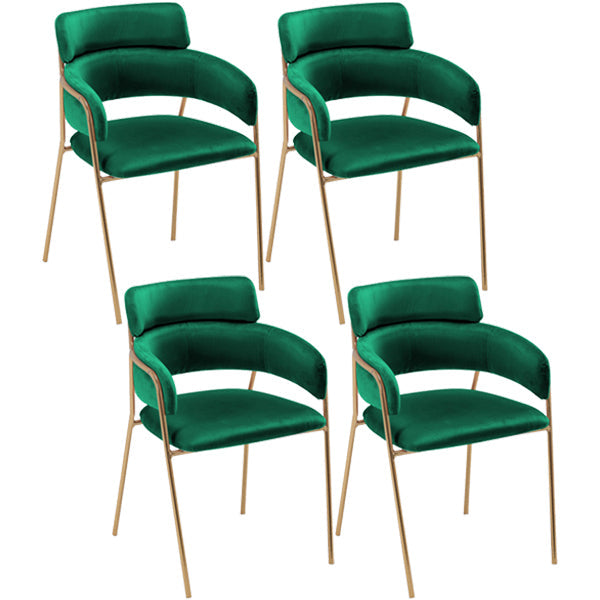 Glam Style Metal Kitchen Dining Room Chair Open Back Side Copper Chairs Blackish Green 4 Piece Set Clearhalo ' kitchen&dining_furn' 'Dining Chairs' 'Dining Tables & Seating' 'dining_chair' 'furn' 'furn_dining_chair' 'Furniture' 'furniture_dining_chair' 'Kitchen & Dining Furniture' 'kitchen' 3574027