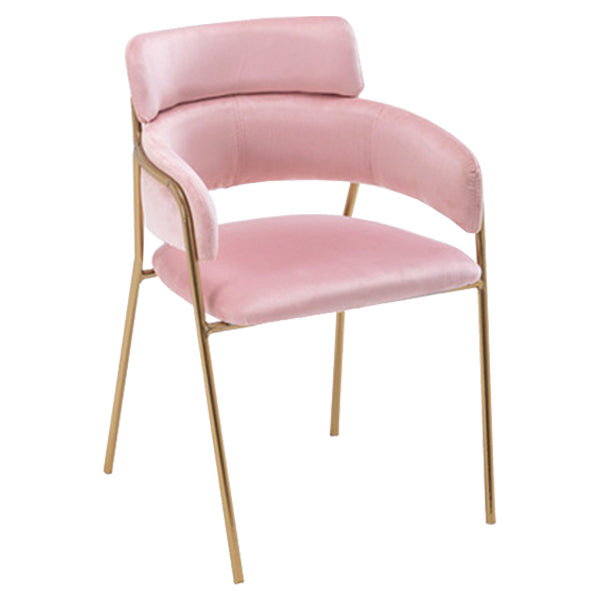 Glam Style Metal Kitchen Dining Room Chair Open Back Side Copper Chairs Pink 1 Piece Clearhalo ' kitchen&dining_furn' 'Dining Chairs' 'Dining Tables & Seating' 'dining_chair' 'furn' 'furn_dining_chair' 'Furniture' 'furniture_dining_chair' 'Kitchen & Dining Furniture' 'kitchen' 3574028