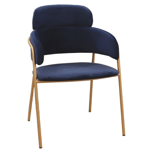 Glam Style Metal Kitchen Dining Room Chair Open Back Side Copper Chairs Royal Blue 1 Piece Clearhalo ' kitchen&dining_furn' 'Dining Chairs' 'Dining Tables & Seating' 'dining_chair' 'furn' 'furn_dining_chair' 'Furniture' 'furniture_dining_chair' 'Kitchen & Dining Furniture' 'kitchen' 3574034