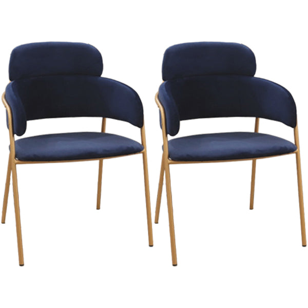 Glam Style Metal Kitchen Dining Room Chair Open Back Side Copper Chairs Royal Blue 2 Piece Set Clearhalo ' kitchen&dining_furn' 'Dining Chairs' 'Dining Tables & Seating' 'dining_chair' 'furn' 'furn_dining_chair' 'Furniture' 'furniture_dining_chair' 'Kitchen & Dining Furniture' 'kitchen' 3574035