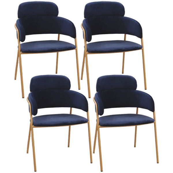 Glam Style Metal Kitchen Dining Room Chair Open Back Side Copper Chairs Royal Blue 4 Piece Set Clearhalo ' kitchen&dining_furn' 'Dining Chairs' 'Dining Tables & Seating' 'dining_chair' 'furn' 'furn_dining_chair' 'Furniture' 'furniture_dining_chair' 'Kitchen & Dining Furniture' 'kitchen' 3574036