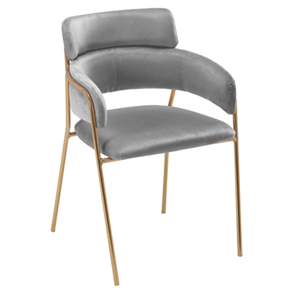 Glam Style Metal Kitchen Dining Room Chair Open Back Side Copper Chairs Dark Gray 1 Piece Clearhalo ' kitchen&dining_furn' 'Dining Chairs' 'Dining Tables & Seating' 'dining_chair' 'furn' 'furn_dining_chair' 'Furniture' 'furniture_dining_chair' 'Kitchen & Dining Furniture' 'kitchen' 3574037