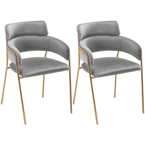 Glam Style Metal Kitchen Dining Room Chair Open Back Side Copper Chairs Dark Gray 2 Piece Set Clearhalo ' kitchen&dining_furn' 'Dining Chairs' 'Dining Tables & Seating' 'dining_chair' 'furn' 'furn_dining_chair' 'Furniture' 'furniture_dining_chair' 'Kitchen & Dining Furniture' 'kitchen' 3574038