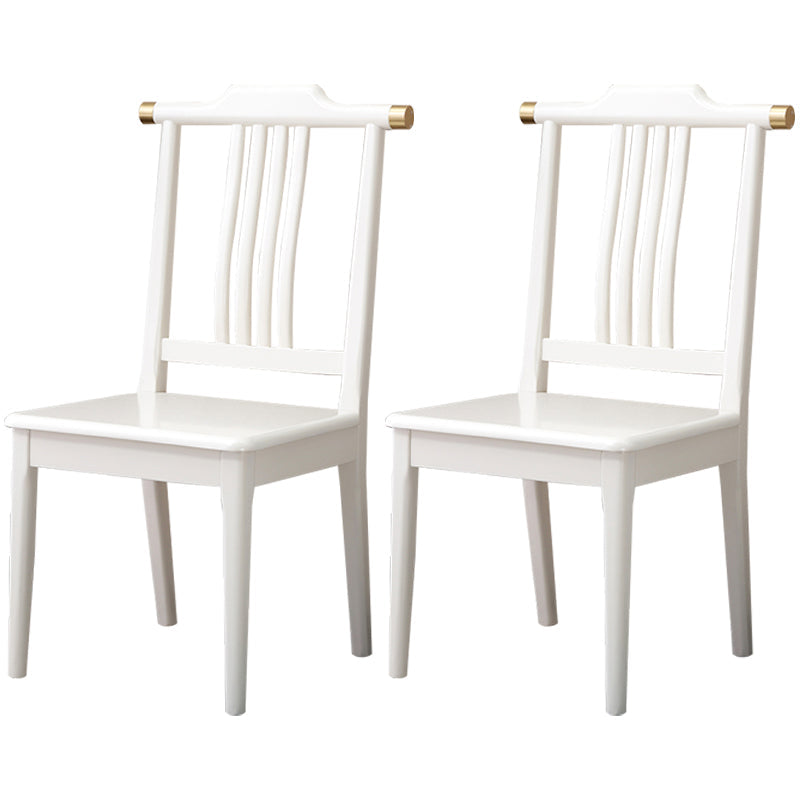Traditional 18'' Wide Wood Dining Side Chair Slat Back Chair for Home Use White 2 Piece Set Clearhalo ' kitchen&dining_furn' 'Dining Chairs' 'Dining Tables & Seating' 'dining_chair' 'furn' 'furn_dining_chair' 'Furniture' 'furniture_dining_chair' 'Kitchen & Dining Furniture' 'kitchen' 3574041