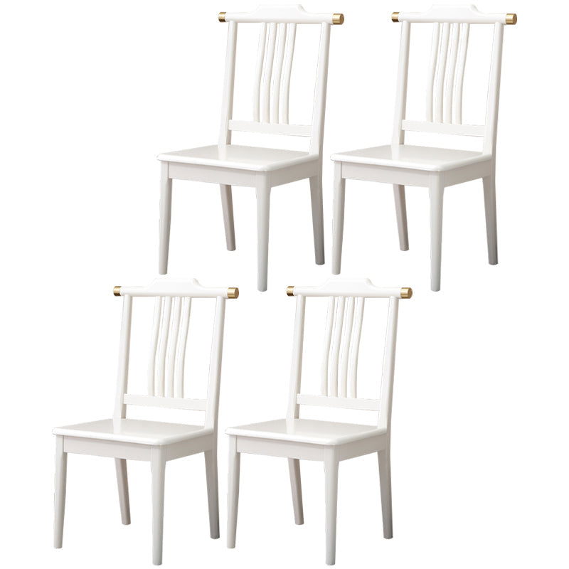Traditional 18'' Wide Wood Dining Side Chair Slat Back Chair for Home Use White 4 Piece Set Clearhalo ' kitchen&dining_furn' 'Dining Chairs' 'Dining Tables & Seating' 'dining_chair' 'furn' 'furn_dining_chair' 'Furniture' 'furniture_dining_chair' 'Kitchen & Dining Furniture' 'kitchen' 3574042
