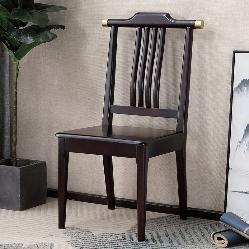 Traditional 18'' Wide Wood Dining Side Chair Slat Back Chair for Home Use Clearhalo ' kitchen&dining_furn' 'Dining Chairs' 'Dining Tables & Seating' 'dining_chair' 'furn' 'furn_dining_chair' 'Furniture' 'furniture_dining_chair' 'Kitchen & Dining Furniture' 'kitchen' 3574043