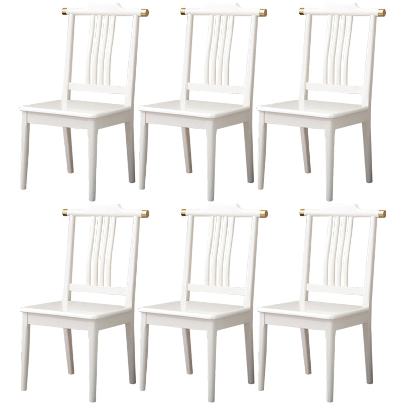 Traditional 18'' Wide Wood Dining Side Chair Slat Back Chair for Home Use White 6 Piece Set Clearhalo ' kitchen&dining_furn' 'Dining Chairs' 'Dining Tables & Seating' 'dining_chair' 'furn' 'furn_dining_chair' 'Furniture' 'furniture_dining_chair' 'Kitchen & Dining Furniture' 'kitchen' 3574044