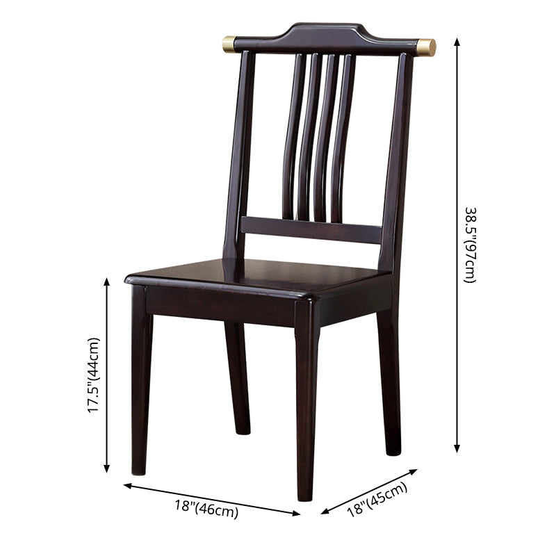 Traditional 18'' Wide Wood Dining Side Chair Slat Back Chair for Home Use Clearhalo ' kitchen&dining_furn' 'Dining Chairs' 'Dining Tables & Seating' 'dining_chair' 'furn' 'furn_dining_chair' 'Furniture' 'furniture_dining_chair' 'Kitchen & Dining Furniture' 'kitchen' 3574052