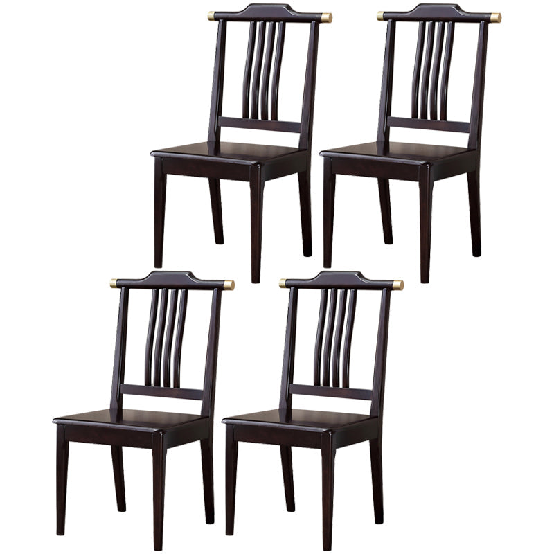 Traditional 18'' Wide Wood Dining Side Chair Slat Back Chair for Home Use Black 4 Piece Set Clearhalo ' kitchen&dining_furn' 'Dining Chairs' 'Dining Tables & Seating' 'dining_chair' 'furn' 'furn_dining_chair' 'Furniture' 'furniture_dining_chair' 'Kitchen & Dining Furniture' 'kitchen' 3574054
