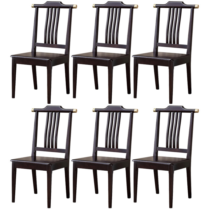Traditional 18'' Wide Wood Dining Side Chair Slat Back Chair for Home Use Black 6 Piece Set Clearhalo ' kitchen&dining_furn' 'Dining Chairs' 'Dining Tables & Seating' 'dining_chair' 'furn' 'furn_dining_chair' 'Furniture' 'furniture_dining_chair' 'Kitchen & Dining Furniture' 'kitchen' 3574055