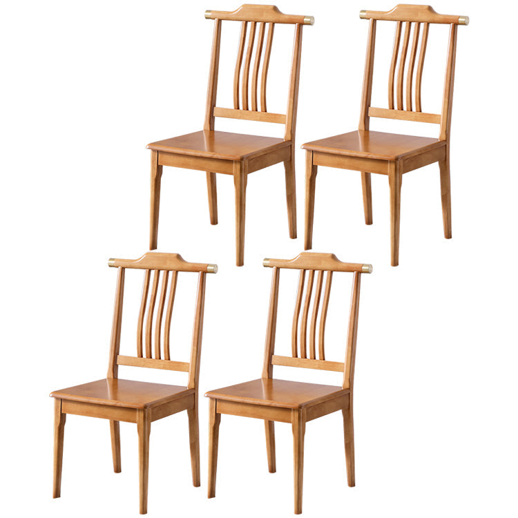 Traditional 18'' Wide Wood Dining Side Chair Slat Back Chair for Home Use Tan 4 Piece Set Clearhalo ' kitchen&dining_furn' 'Dining Chairs' 'Dining Tables & Seating' 'dining_chair' 'furn' 'furn_dining_chair' 'Furniture' 'furniture_dining_chair' 'Kitchen & Dining Furniture' 'kitchen' 3574060