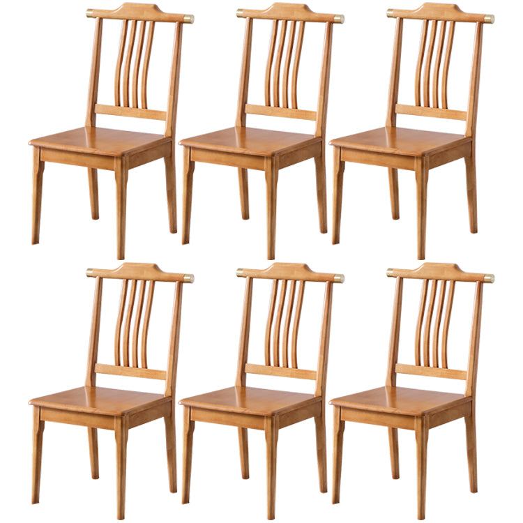 Traditional 18'' Wide Wood Dining Side Chair Slat Back Chair for Home Use Tan 6 Piece Set Clearhalo ' kitchen&dining_furn' 'Dining Chairs' 'Dining Tables & Seating' 'dining_chair' 'furn' 'furn_dining_chair' 'Furniture' 'furniture_dining_chair' 'Kitchen & Dining Furniture' 'kitchen' 3574061