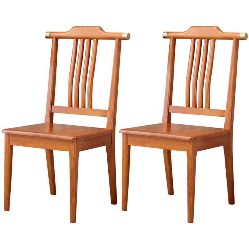 Traditional 18'' Wide Wood Dining Side Chair Slat Back Chair for Home Use Brown 2 Piece Set Clearhalo ' kitchen&dining_furn' 'Dining Chairs' 'Dining Tables & Seating' 'dining_chair' 'furn' 'furn_dining_chair' 'Furniture' 'furniture_dining_chair' 'Kitchen & Dining Furniture' 'kitchen' 3574062