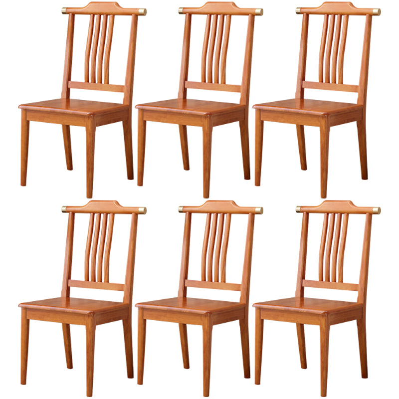Traditional 18'' Wide Wood Dining Side Chair Slat Back Chair for Home Use Brown 6 Piece Set Clearhalo ' kitchen&dining_furn' 'Dining Chairs' 'Dining Tables & Seating' 'dining_chair' 'furn' 'furn_dining_chair' 'Furniture' 'furniture_dining_chair' 'Kitchen & Dining Furniture' 'kitchen' 3574064