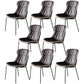 Leather Side Dining Chairs Modern Upholstered Wingback Side Chair with Metal Legs Dark Brown 8 Piece Set Clearhalo ' kitchen&dining_furn' 'Dining Chairs' 'Dining Tables & Seating' 'dining_chair' 'furn' 'furn_dining_chair' 'Furniture' 'furniture_dining_chair' 'Kitchen & Dining Furniture' 'kitchen' 3574071