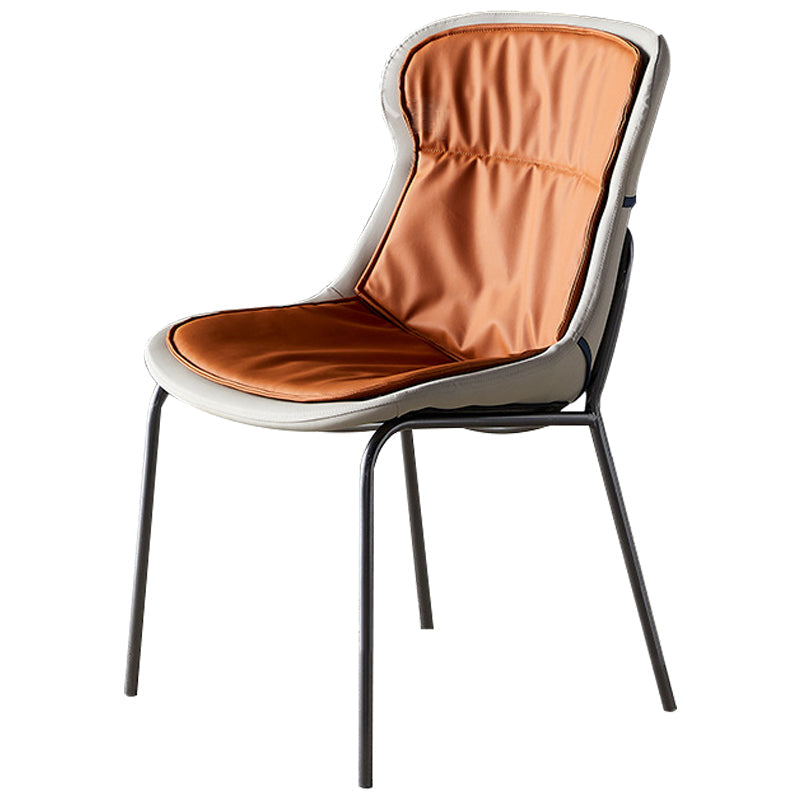 Leather Side Dining Chairs Modern Upholstered Wingback Side Chair with Metal Legs Clearhalo ' kitchen&dining_furn' 'Dining Chairs' 'Dining Tables & Seating' 'dining_chair' 'furn' 'furn_dining_chair' 'Furniture' 'furniture_dining_chair' 'Kitchen & Dining Furniture' 'kitchen' 3574074