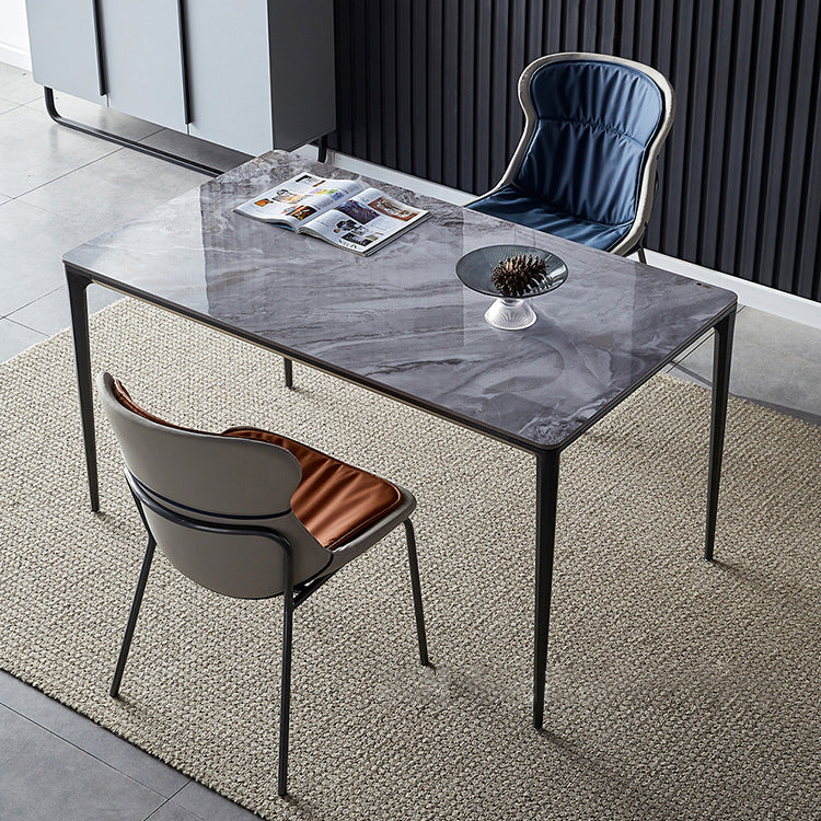 Leather Side Dining Chairs Modern Upholstered Wingback Side Chair with Metal Legs Clearhalo ' kitchen&dining_furn' 'Dining Chairs' 'Dining Tables & Seating' 'dining_chair' 'furn' 'furn_dining_chair' 'Furniture' 'furniture_dining_chair' 'Kitchen & Dining Furniture' 'kitchen' 3574080