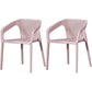 Contemporary Style Dining Room Plastic Arm Chair Multicolor Stacking Dining Chair Pink 2 Piece Set Clearhalo ' kitchen&dining_furn' 'Dining Chairs' 'Dining Tables & Seating' 'dining_chair' 'furn' 'furn_dining_chair' 'Furniture' 'furniture_dining_chair' 'Kitchen & Dining Furniture' 'kitchen' 3574091