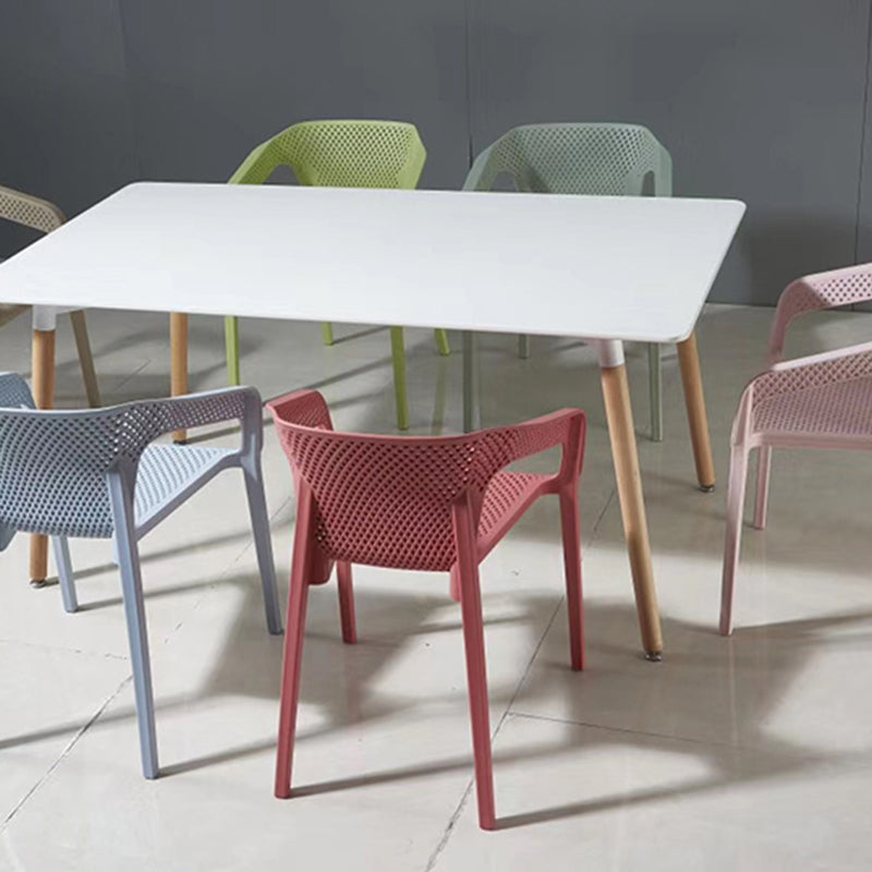 Contemporary Style Dining Room Plastic Arm Chair Multicolor Stacking Dining Chair Clearhalo ' kitchen&dining_furn' 'Dining Chairs' 'Dining Tables & Seating' 'dining_chair' 'furn' 'furn_dining_chair' 'Furniture' 'furniture_dining_chair' 'Kitchen & Dining Furniture' 'kitchen' 3574092