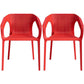Contemporary Style Dining Room Plastic Arm Chair Multicolor Stacking Dining Chair Red 2 Piece Set Clearhalo ' kitchen&dining_furn' 'Dining Chairs' 'Dining Tables & Seating' 'dining_chair' 'furn' 'furn_dining_chair' 'Furniture' 'furniture_dining_chair' 'Kitchen & Dining Furniture' 'kitchen' 3574097