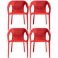 Contemporary Style Dining Room Plastic Arm Chair Multicolor Stacking Dining Chair Red 4 Piece Set Clearhalo ' kitchen&dining_furn' 'Dining Chairs' 'Dining Tables & Seating' 'dining_chair' 'furn' 'furn_dining_chair' 'Furniture' 'furniture_dining_chair' 'Kitchen & Dining Furniture' 'kitchen' 3574099