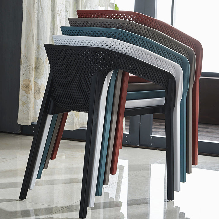 Contemporary Style Dining Room Plastic Arm Chair Multicolor Stacking Dining Chair Clearhalo ' kitchen&dining_furn' 'Dining Chairs' 'Dining Tables & Seating' 'dining_chair' 'furn' 'furn_dining_chair' 'Furniture' 'furniture_dining_chair' 'Kitchen & Dining Furniture' 'kitchen' 3574101