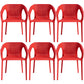 Contemporary Style Dining Room Plastic Arm Chair Multicolor Stacking Dining Chair Red 6 Piece Set Clearhalo ' kitchen&dining_furn' 'Dining Chairs' 'Dining Tables & Seating' 'dining_chair' 'furn' 'furn_dining_chair' 'Furniture' 'furniture_dining_chair' 'Kitchen & Dining Furniture' 'kitchen' 3574102