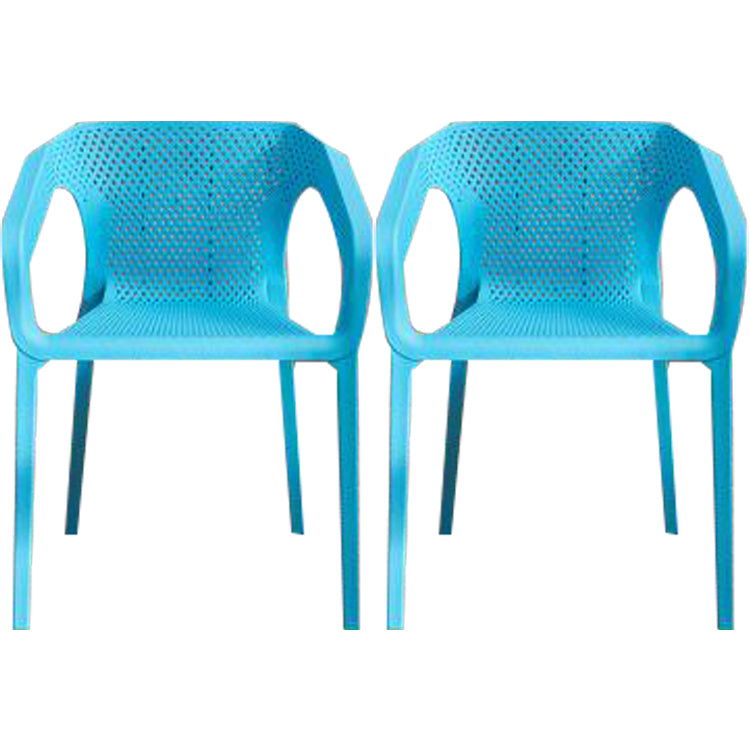 Contemporary Style Dining Room Plastic Arm Chair Multicolor Stacking Dining Chair Blue 2 Piece Set Clearhalo ' kitchen&dining_furn' 'Dining Chairs' 'Dining Tables & Seating' 'dining_chair' 'furn' 'furn_dining_chair' 'Furniture' 'furniture_dining_chair' 'Kitchen & Dining Furniture' 'kitchen' 3574104