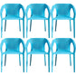 Contemporary Style Dining Room Plastic Arm Chair Multicolor Stacking Dining Chair Blue 6 Piece Set Clearhalo ' kitchen&dining_furn' 'Dining Chairs' 'Dining Tables & Seating' 'dining_chair' 'furn' 'furn_dining_chair' 'Furniture' 'furniture_dining_chair' 'Kitchen & Dining Furniture' 'kitchen' 3574106