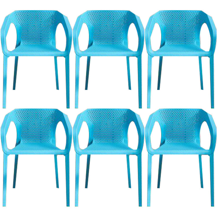 Contemporary Style Dining Room Plastic Arm Chair Multicolor Stacking Dining Chair Blue 6 Piece Set Clearhalo ' kitchen&dining_furn' 'Dining Chairs' 'Dining Tables & Seating' 'dining_chair' 'furn' 'furn_dining_chair' 'Furniture' 'furniture_dining_chair' 'Kitchen & Dining Furniture' 'kitchen' 3574106