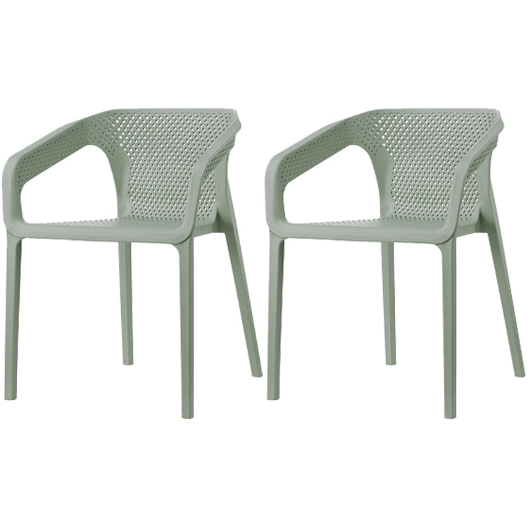 Contemporary Style Dining Room Plastic Arm Chair Multicolor Stacking Dining Chair Green 2 Piece Set Clearhalo ' kitchen&dining_furn' 'Dining Chairs' 'Dining Tables & Seating' 'dining_chair' 'furn' 'furn_dining_chair' 'Furniture' 'furniture_dining_chair' 'Kitchen & Dining Furniture' 'kitchen' 3574107