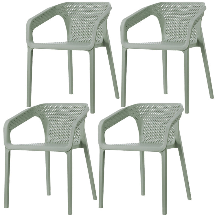Contemporary Style Dining Room Plastic Arm Chair Multicolor Stacking Dining Chair Green 4 Piece Set Clearhalo ' kitchen&dining_furn' 'Dining Chairs' 'Dining Tables & Seating' 'dining_chair' 'furn' 'furn_dining_chair' 'Furniture' 'furniture_dining_chair' 'Kitchen & Dining Furniture' 'kitchen' 3574108
