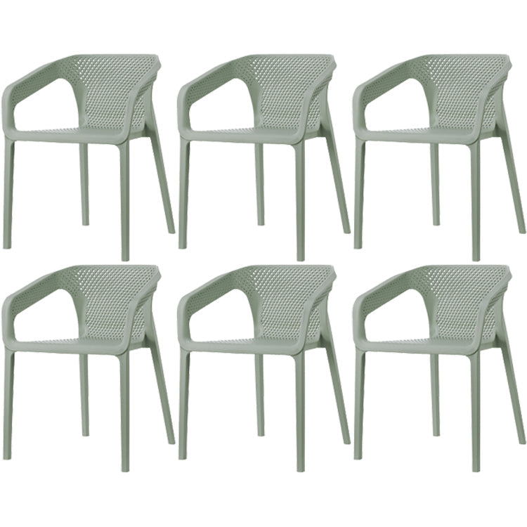 Contemporary Style Dining Room Plastic Arm Chair Multicolor Stacking Dining Chair Green 6 Piece Set Clearhalo ' kitchen&dining_furn' 'Dining Chairs' 'Dining Tables & Seating' 'dining_chair' 'furn' 'furn_dining_chair' 'Furniture' 'furniture_dining_chair' 'Kitchen & Dining Furniture' 'kitchen' 3574109