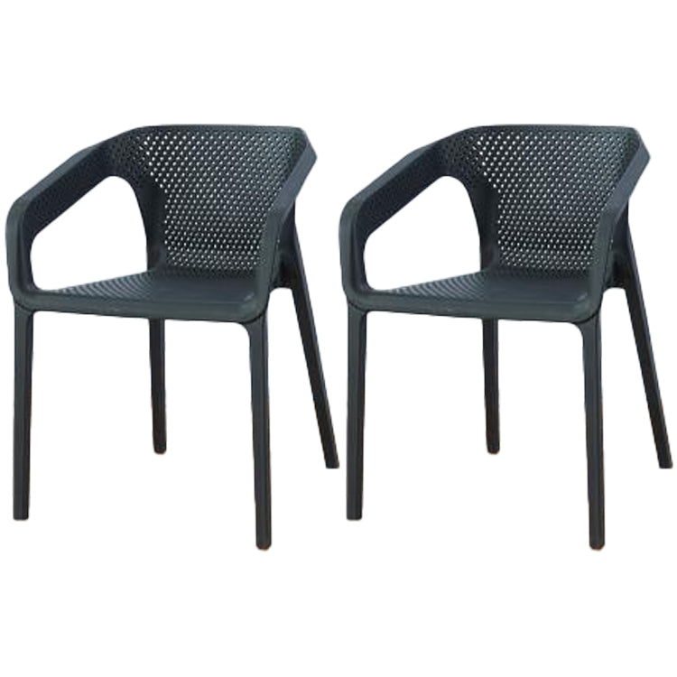 Contemporary Style Dining Room Plastic Arm Chair Multicolor Stacking Dining Chair Black 2 Piece Set Clearhalo ' kitchen&dining_furn' 'Dining Chairs' 'Dining Tables & Seating' 'dining_chair' 'furn' 'furn_dining_chair' 'Furniture' 'furniture_dining_chair' 'Kitchen & Dining Furniture' 'kitchen' 3574110