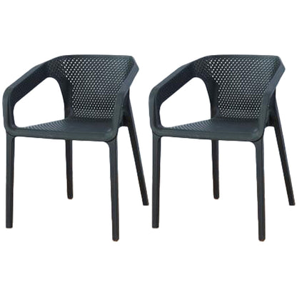 Contemporary Style Dining Room Plastic Arm Chair Multicolor Stacking Dining Chair Black 2 Piece Set Clearhalo ' kitchen&dining_furn' 'Dining Chairs' 'Dining Tables & Seating' 'dining_chair' 'furn' 'furn_dining_chair' 'Furniture' 'furniture_dining_chair' 'Kitchen & Dining Furniture' 'kitchen' 3574110