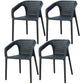 Contemporary Style Dining Room Plastic Arm Chair Multicolor Stacking Dining Chair Black 4 Piece Set Clearhalo ' kitchen&dining_furn' 'Dining Chairs' 'Dining Tables & Seating' 'dining_chair' 'furn' 'furn_dining_chair' 'Furniture' 'furniture_dining_chair' 'Kitchen & Dining Furniture' 'kitchen' 3574111